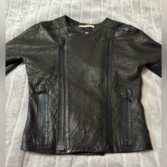 J Brand Black Lambs Leather Jacket Women’s Size XS - Picture 7 of 10